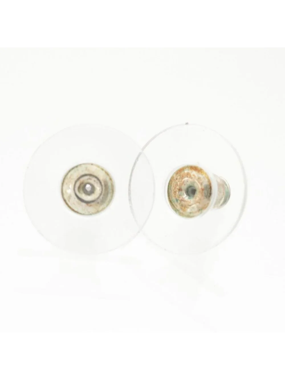 Chanel 25c CC Logo Ball Earrings Silver White